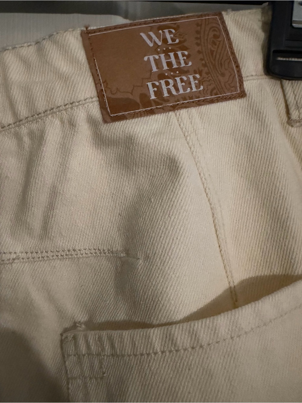 Free People Good Luck Soutache Cropped Barrel-leg Jeans In Ivory. - Picture 4 of 8